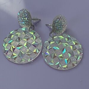 Disney Epcot Spaceship Earth Holographic Earrings